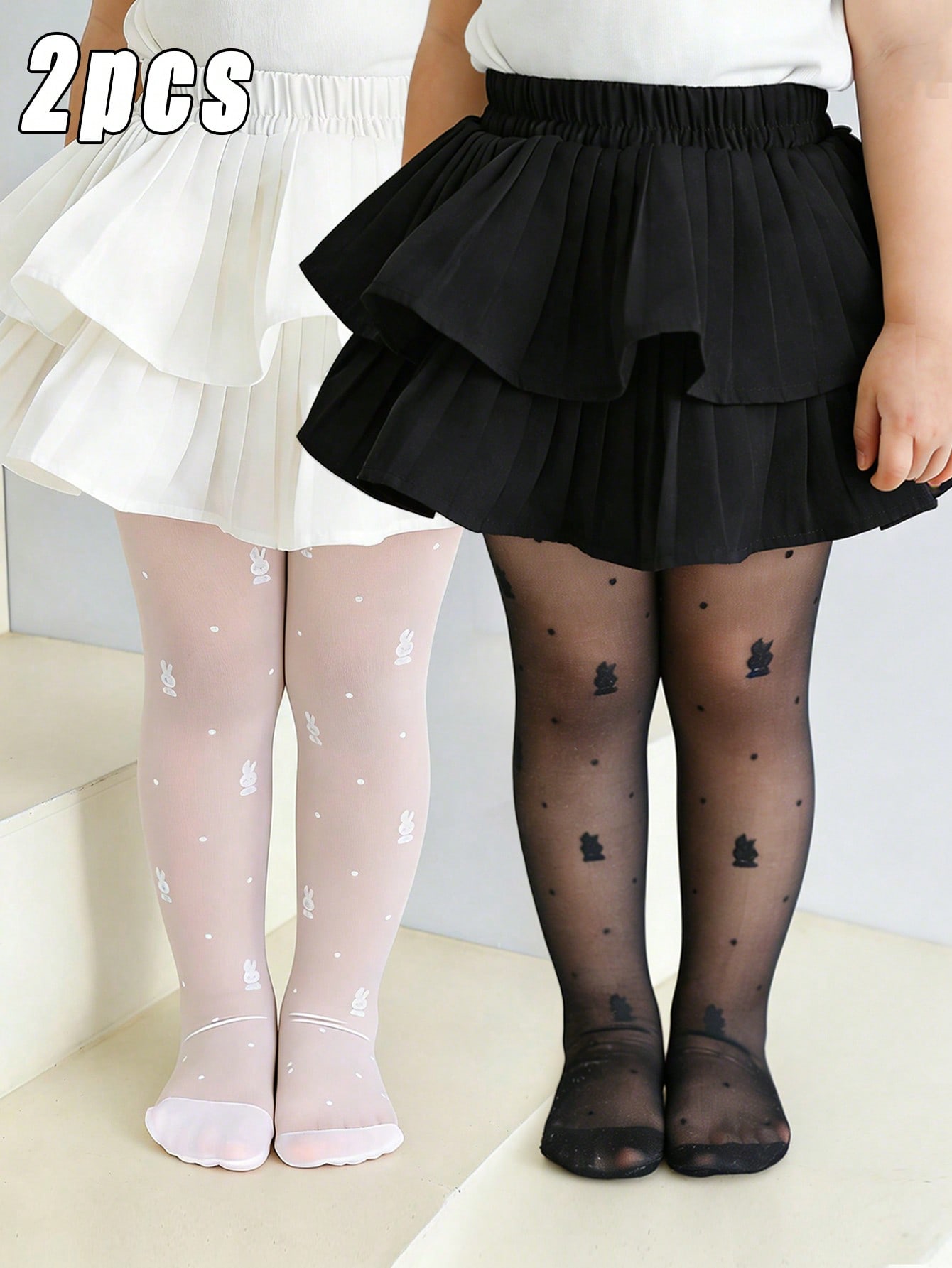 2Pack Toddler Girl Rabbit Prin - Tights Pantyhose Sheer 评论和价格