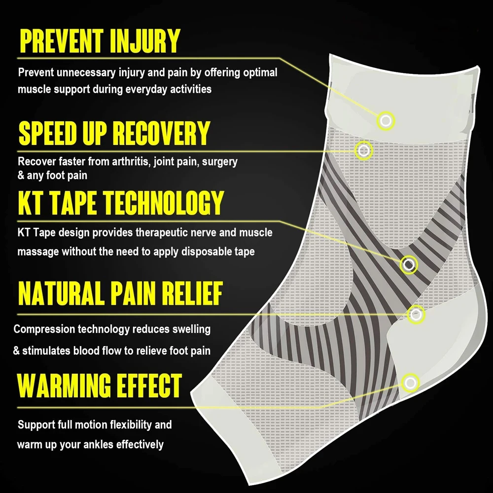 1Pair Plantar Fasciitis Compre - Ankle Brace Sock 评论和价格